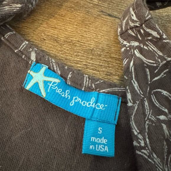 Fresh Produce Asymmetrical Brown Midi Sundress Ruffle Hem S Beach Resort USA - Picture 6 of 8